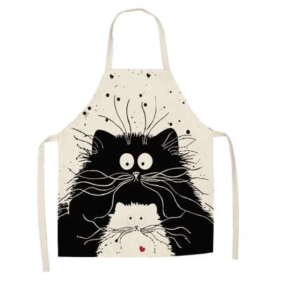 Apron Dog Cat Printed Home Cleaning Cheap Cute Kitchen Apron Imitation-linen apron 55*68cm - 33 COLORS