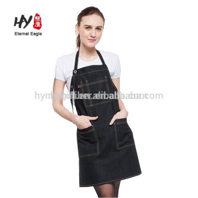 Hot selling cotton denim kitchen apron with low price