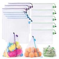 Reusable Recycled PET mesh produce bag for groceries