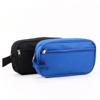 Fashionable reusable customized polyester  zipper cosmetic bag